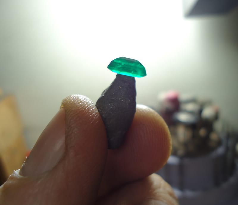 1.95 carat natural Colombian emerald, emerald cut, fine collector grade
