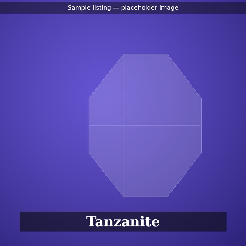 3.60 carat natural tanzanite, trillion cut, placeholder sample image