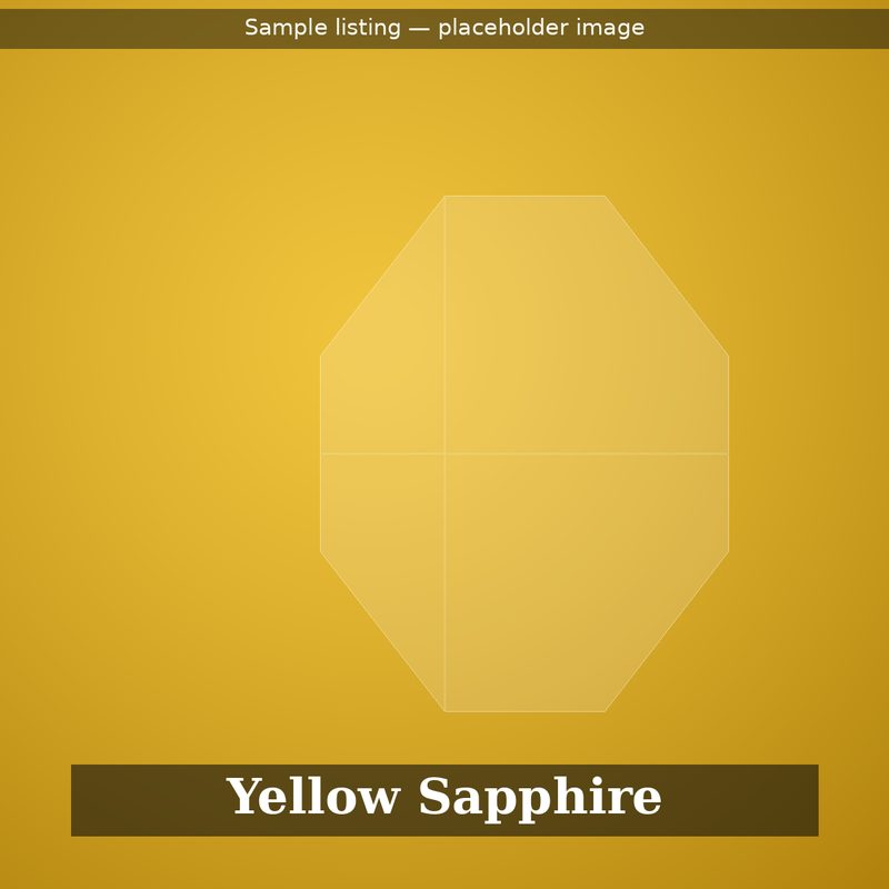 4.10 carat natural Ceylon yellow sapphire, cushion cut, placeholder sample image