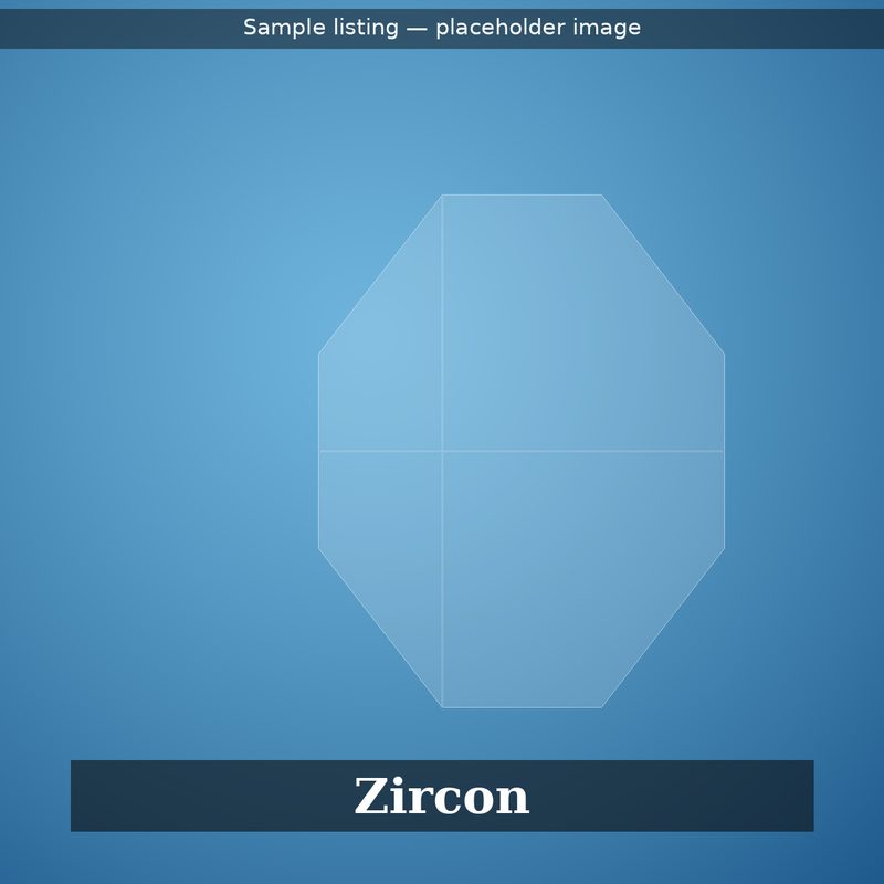 3.40 carat natural blue zircon, round brilliant cut, placeholder sample image